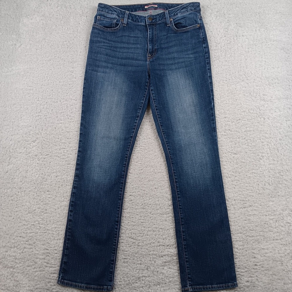 Tommy Hilfiger Jeans Curve Straight Women 12 Blue Stretch Medium Wash